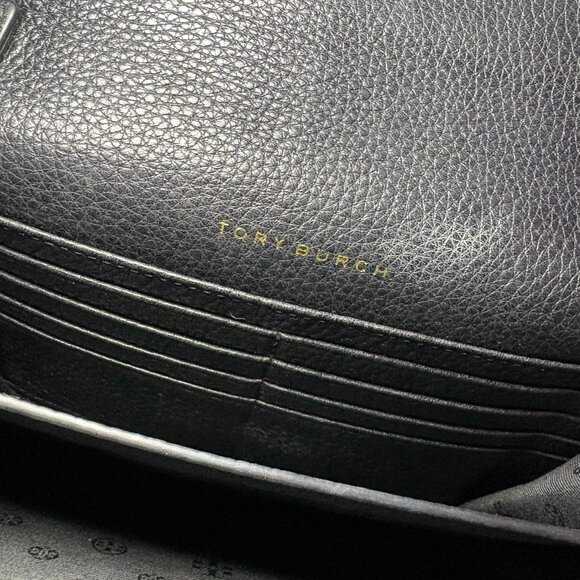 Tory Burch Black Pebbled Leather Crossbody Bag with Gold Accents - Picture 5 of 8